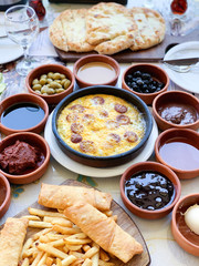 Turkish breakfast stock photo