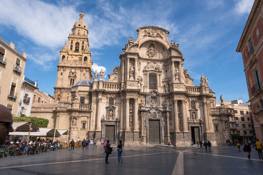 Murcia Cathedral in the square of Cardinal Belluga