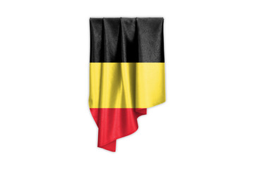Belgium Flag with a beautiful glossy silk texture with selection path - 3D Illustration