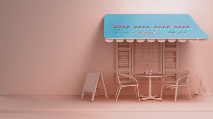 concept of using bank cards credit card as a visor in a street cafe 3d render pastel color style - obrazy, fototapety, plakaty