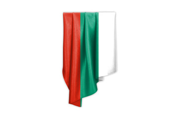 Bulgaria Flag with a beautiful glossy silk texture with selection path - 3D Illustration