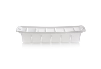 white plastic ice cube tray isolated on white