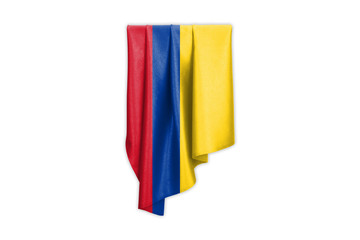 Colombia Flag with a beautiful glossy silk texture with selection path - 3D Illustration
