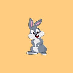 Basic RGB ilustration vector graphic of rabbit cartoon