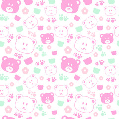 Fototapeta premium Seamless Baby Bear Pattern