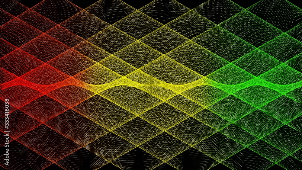 Poster abstract background - dots in red or orange or yellow color arranged as a symmetrical graphic struct