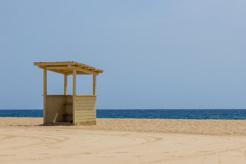 Lifeguard hut on beach near Santa Maria, Sal, Cape Verde