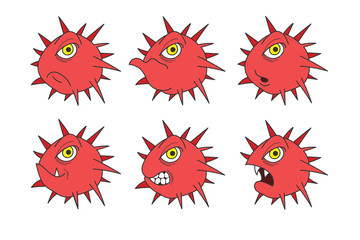 Virus rouge flat design