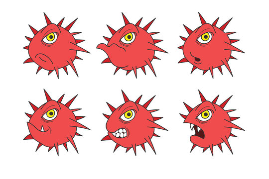 Virus rouge flat design