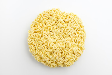 Fried noodles on a white background