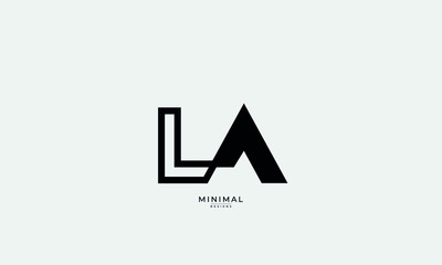 Alphabet letter icon logo LA