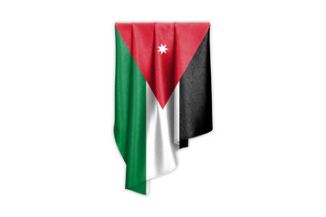 Jordan Flag with a beautiful glossy silk texture with selection path - 3D Illustration