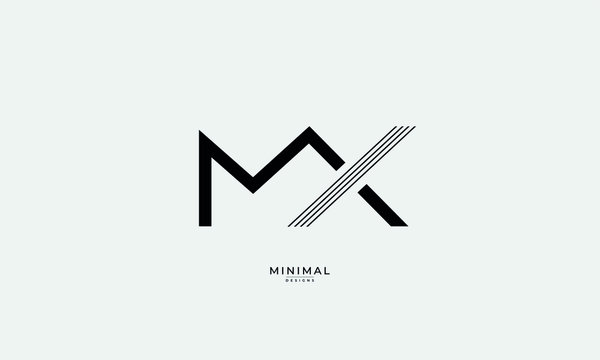 Alphabet letter icon logo MX