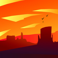 Obraz premium sunset in the city