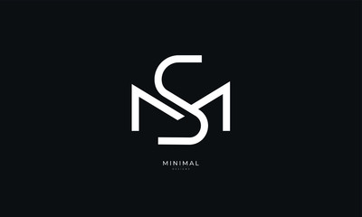 Alphabet letter icon logo MS or SM