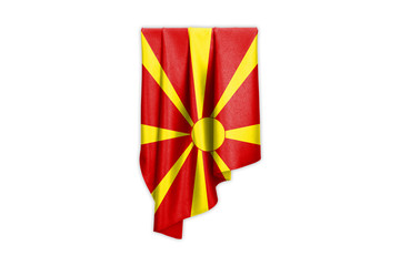 Macedonia Flag with a beautiful glossy silk texture with selection path - 3D Illustration