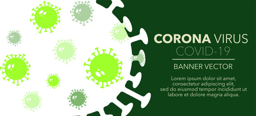 Corona virus banner. bacterium background. Covid-19