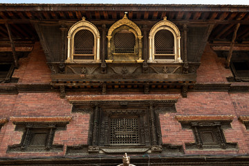 Fototapeta na wymiar Window carving of the Patan Durbar Square, Patan, Nepal, one of the World Heritage site declared by UNESCO