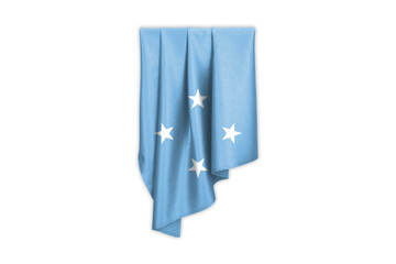 Micronesia Flag with a beautiful glossy silk texture with selection path - 3D Illustration