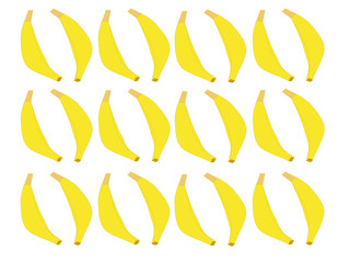 Vector. Illustrations. Bananas in a row. Healthy fresh fruit. The exotic fruit. Banana.