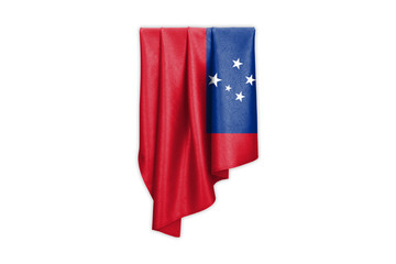 Samoa Flag with a beautiful glossy silk texture with selection path - 3D Illustration
