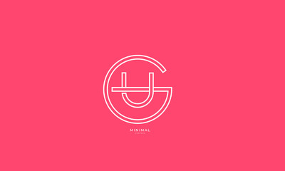 Alphabet letter icon logo GU or UG