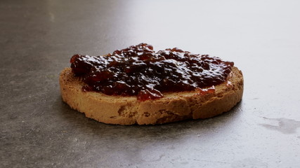 wholemeal rusks with homemade plum jam