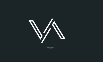 Alphabet letter icon logo VA