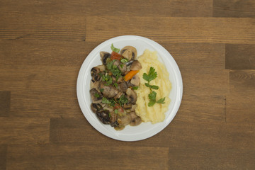 meat and mashed potatoes