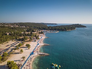 Fototapeta na wymiar Pula Brijuni Islands Istria Croatia Beach Holiday Travel Tourism Adriatic Sea Harbour Boats Peninsula