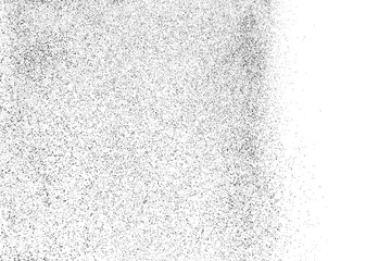Black grainy texture isolated on white background. Dust overlay. Dark noise granules. Digitally generated image. Vector design elements. Illustration, Eps 10.