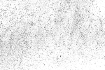 Black grainy texture isolated on white background. Dust overlay. Dark noise granules. Digitally generated image. Vector design elements. Illustration, Eps 10.