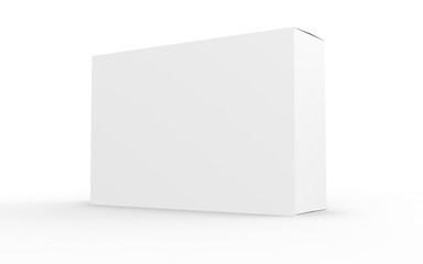 White Blank Product Package Box. Realistic 3D Mock up design. Container, Packaging Template on white background.