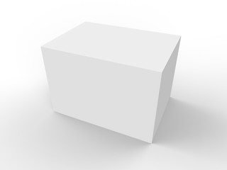 White Blank Product Package Box. Realistic 3D Mock up design. Container, Packaging Template on white background.