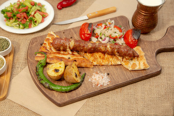 Adana kebab, barbecue, beef, kebab stock photo