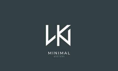 Alphabet letter icon logo WK or KW
