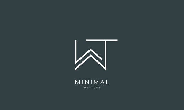 Alphabet letter icon logo WT