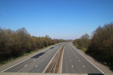Empty roads due to the coronavirus pandemic