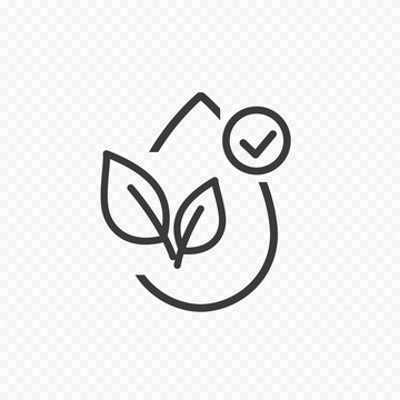 Icon of eco, vegan and no artificial free elements. Vector certified, tested products for skin, hair and food. Healthcare cosmetic natural symbol..