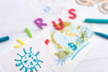 Child drawing of Coronavirus