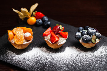 Desert beautifull cream cake fruit blueberry