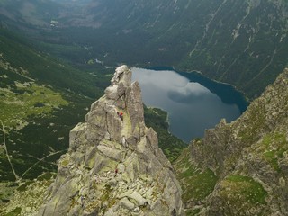 Morskie Oko Czarny Staw Mnich Rysy Zakopane Tatry Tatras Lakes Tatra Mountains Carpatian Poland...