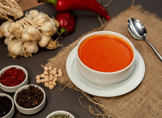 Soups: Tomato Soup Still Life stock photo