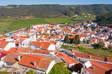 Aerial from the village Odeceixe in Portugal