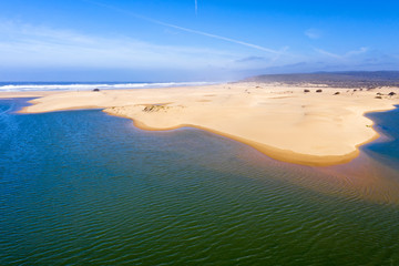 Fototapeta na wymiar Aerial from Carapateira beach on the westcoast in Portugal