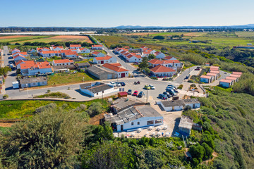 Aerial from the village Azenha do Mar on the west coast in Portugal