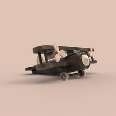 3d retro vintage airplane toy 3D illustration