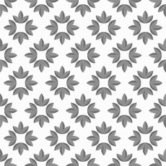 Geometric leaves seamless vector pattern