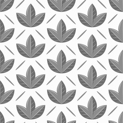 Geometric leaves seamless vector pattern