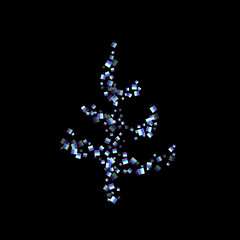 Rainbow, iridescent rectangle, shiny confetti.